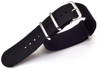 Nylon horlogeband Ricardo Kronplatz, zwart, NATO