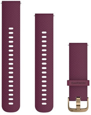 Siliconen horlogeband Garmin 20mm (voor Venu, Venu Sq / Sq 2 / 2 plus enz.), paars, + verlengd deel, Quick Release, 010-12691-05