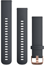 Siliconen horlogeband Garmin 20mm (voor Venu, Venu Sq, Venu 2 plus enz.), blauw, Quick Release, + verlengd deel, 010-12561-11
