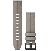 Leren horlogeband Garmin 20mm (voor Garmin Fenix 8/7S/6S (43mm), enz.), grijs, QuickFit, 010-12876-00
