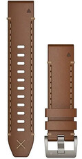 Leren horlogeband Garmin 22mm (voor Garmin Fenix 8/7/6 (47mm), Epix 2 enz.), bruin V2, QuickFit, 010-12738-04