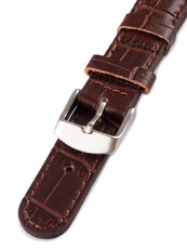 Unisex donkerbruin lederen horlogeband W-080-B
