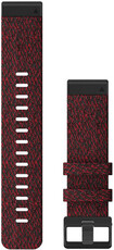 Garmin QuickFit band 22mm, nylon, rood, zwarte gesp (Fenix 7/6/5, Epix 2, etc.)