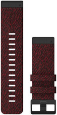 Nylon horlogeband Garmin 26mm (voor Garmin Fenix 8/7X/6X (51mm), Tactix enz.), rood, QuickFit, 010-12864-06