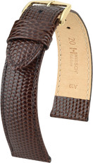 Leren horlogeband Hirsch Rainbow L 12322610-1, bruin, kalfsleer, lengte L, Quick Release
