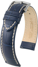 Donkerblauwe leren band Hirsch Modena L 10302880-2 (Teletina)