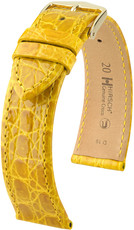 Gele leren band Hirsch Genuine Croco M 18900872-1 (Krokodillenleer) Hirsch selectie