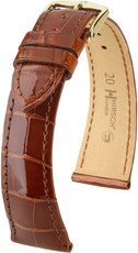 Bruine leren band Hirsch London M 04307170-1 (Alligatorleer) Hirsch selectie