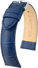 Donkerblauwe leren band Hirsch Duke M 01028180-2 (Teletina)