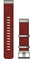 Nylon horlogeband Garmin 22mm (voor Garmin Fenix 8/7/6 (47mm), Epix 2 enz.), rood V2, QuickFit, 010-12738-22