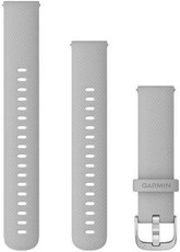 Garmin Quick Release 18mm band, silicone, lichtgrijs, zilveren gesp (Venu 2S, Vívoactive 4S, Vívomove 3S) + verlenging