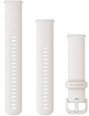 Siliconen horlogeband Garmin 20mm (Venu, Venu Sq, Venu 2 plus enz.), wit V3, Quick Release + verlengd deel, 010-12924-80