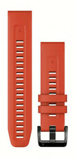 Garmin QuickFit band 22mm, silicone, vlamrood, zwarte gesp (Fenix 7/6/5, Epix 2, etc.)