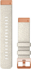 nylon horlogeband Garmin 20mm (voor Garmin Fenix 8/7S/6S (43mm), enz.), wit V2, QuickFit, 010-13102-09