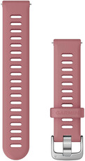 Garmin Snelkoord 18mm, silicone, roze, zilveren gesp (Venu 2S, Vívoactive 4S, Vívomove 3S)