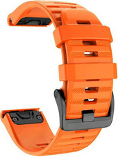 QuickFit band 22mm, silicone, oranje, zwarte gesp (Garmin Fenix 7/6/5, Epix 2, MARQ, etc.)