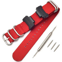 textielen horlogeband Ricardo Opicina 22mm (voor Casio G-Shock GA-100/110/120, DW-5600, GD-100), rood, NATO