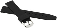Baby siliconenband, zwart, zilveren gesp