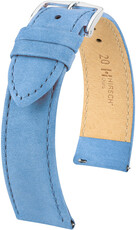 Lichtblauwe leren band Hirsch Osiris Nubuk M 03433183-2 (Teletina)