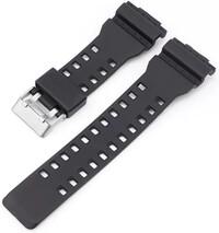 Kunststof bandje Ricardo 16mm (pro Casio G-Shock GA-100, GA-110, GD-120, GLS-100), zwart V1