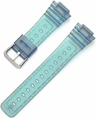 Kunststof bandje Ricardo 16mm (pro Casio G-Shock GA-2100/GA-2110, DW-5600, GW-6900), blauw, transparant