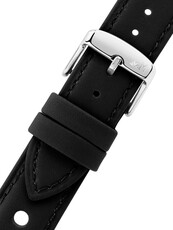 Leren horlogeband Morellato Tropea 5968D99.019 M, zwart, gerecycled materiaal