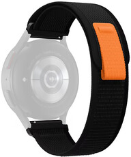 Nylon horlogeband Ricardo Carezza 22mm, Black/Gray, Quick Release