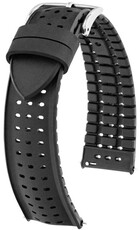 rubberen horlogeband Hirsch NYAD L 0925099050-2, zwart, natuurrubber, lengte L, Quick Release