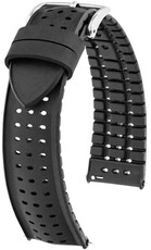 rubberen horlogeband Hirsch NYAD M 0925099150-2, zwart, natuurrubber, lengte M, Quick Release