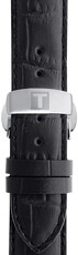Leren horlogeband Tissot T852.013.405 19mm, zwart, Quick Release
