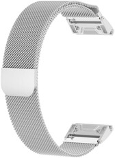 Ricardo stalen armband 20 mm (voor Garmin Fenix 7S, Epix 2, 42mm, etc.), zilver, QuickFit