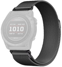 Stalen armband Ricardo 22mm (pro Garmin Fenix 8/7/6 (47mm), Epix 2 aj.), zwart, QuickFit
