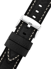 Lederen riem Morellato Carra 6023E22.019 M, zwart, gerecycled materiaal