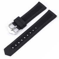 Siliconen horlogeband Ricardo Lucca, Quick Release, zwart