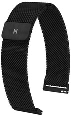 Stalen armband Hirsch Milanaise L 30161450-5, zwart, magnetisch