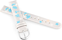 Kunstlederen riem JVD RJ7223.2 14mm, zilveren, kinderen