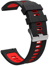 Siliconen horlogeband Ricardo Claviere 22mm, Black/Red, Quick Release