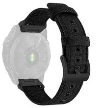 Nylon riempje Ricardo 22mm (pro Garmin Fenix 8/7/6 (47mm), Epix 2 aj.), zwart V4, QuickFit