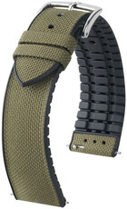 Textielband Hirsch Arne M 0925090140-2, groen, textiel/natuurrubber, lengte M, Quick Release
