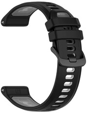 Siliconen horlogeband Ricardo Gressoney 22mm (voor Garmin Forerunner 970), Black/Gray