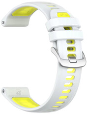 Siliconen horlogeband Ricardo Gressoney 22mm (voor Garmin Forerunner 970), White/Yellow