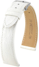 Hirsch Echt Croco Leren Band L 18920800-2, wit, krokodillenleer, lengte L, snelsluiting