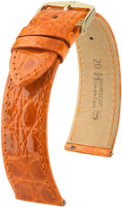 Hirsch Echt Croco Lederen Riem L 18920876-7, oranje, krokodillenleer, lengte L, snelsluiting