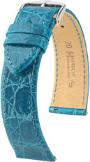 Leren riem Hirsch Genuine Croco L 18920883-2, blauw, krokodillenleer, lengte L, Quick Release