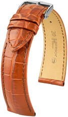 Leren riem Hirsch Baron L 08404079-2, oranje, krokodillenleer, lengte L