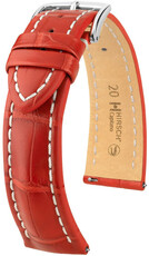Lederen riem Hirsch Capitano L 04807029-2, rood, alligatorleer, lengte L, Quick Release