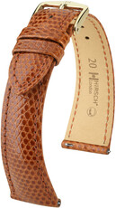 Leren horlogeband Hirsch London L 04366070-7, bruin, hagedisleer, lengte L, Quick Release