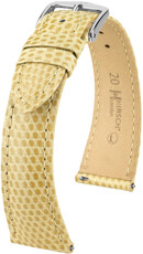 Lederen riem Hirsch London L 04366090-2, beige, hagedissenleer, lengte L, snelsluiting