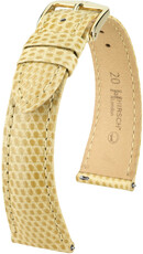 Lederen riem Hirsch London L 04366090-7, beige, hagedissenleer, lengte L, snelsluiting