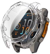 Beschermhoes (pro Garmin Fenix 8 SOLAR, 51mm), kunststof, transparant + glas
